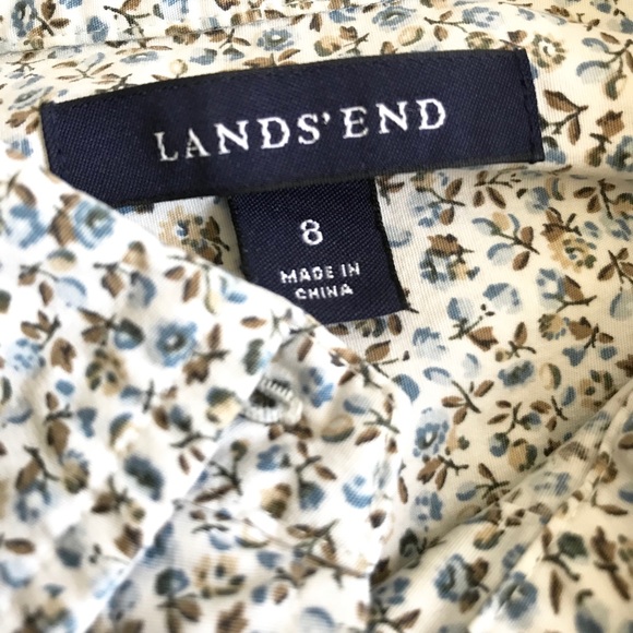 Land’s End Flowered button-down blouse - Picture 3 of 5